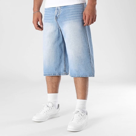 LBO - Lot De 2 Shorts Jean Baggy Large 0338 0337 Gris Bleu Denim